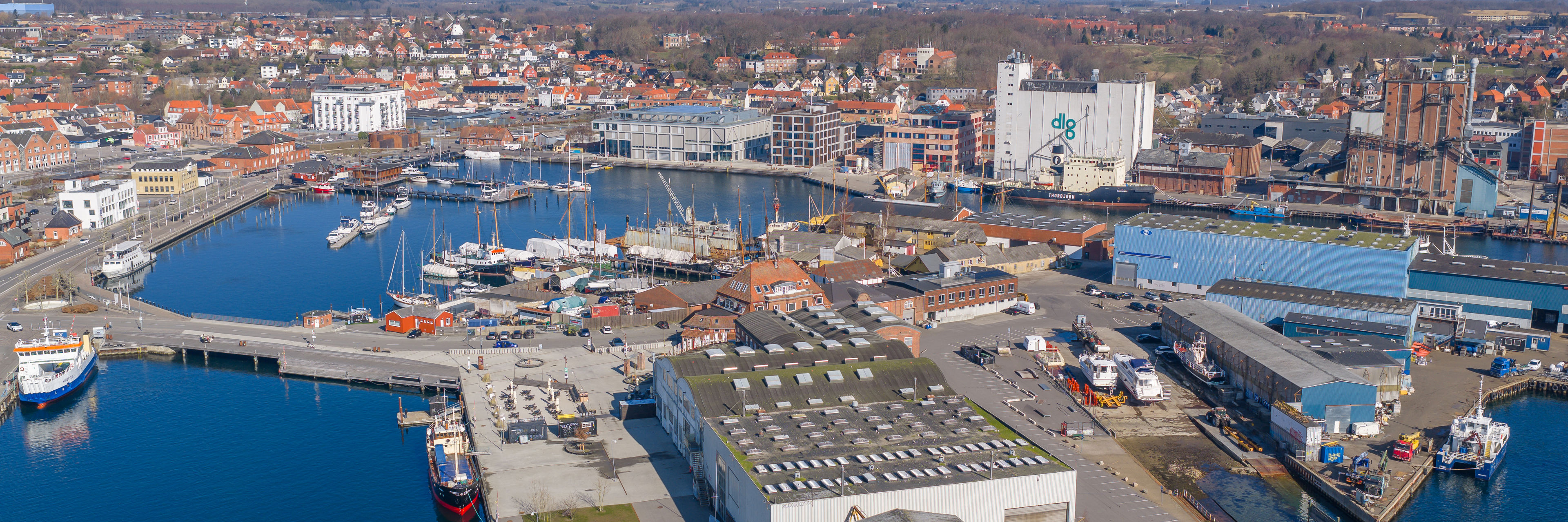 Luftfoto af Svendborg Havn