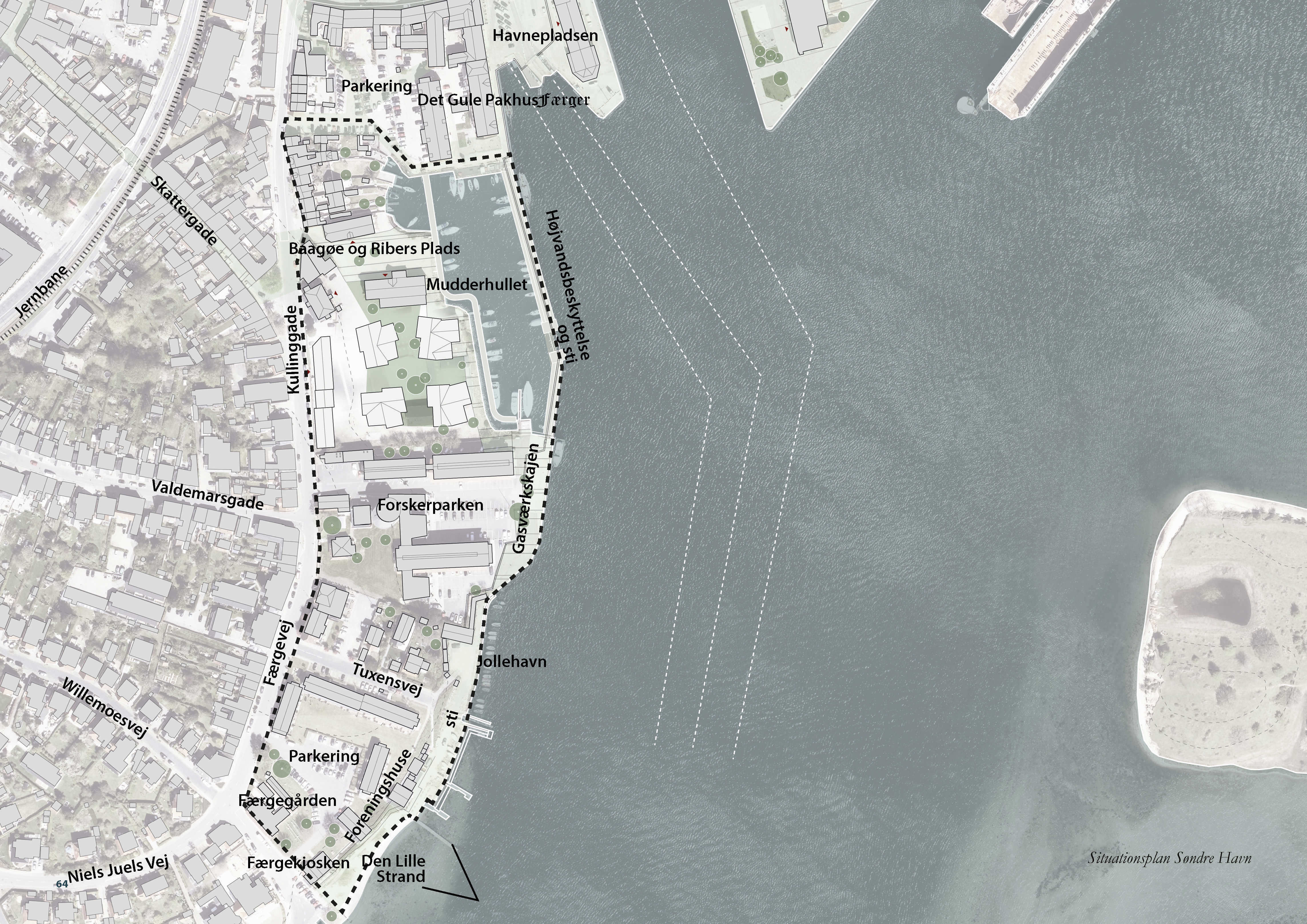 Kort over Søndre Havn