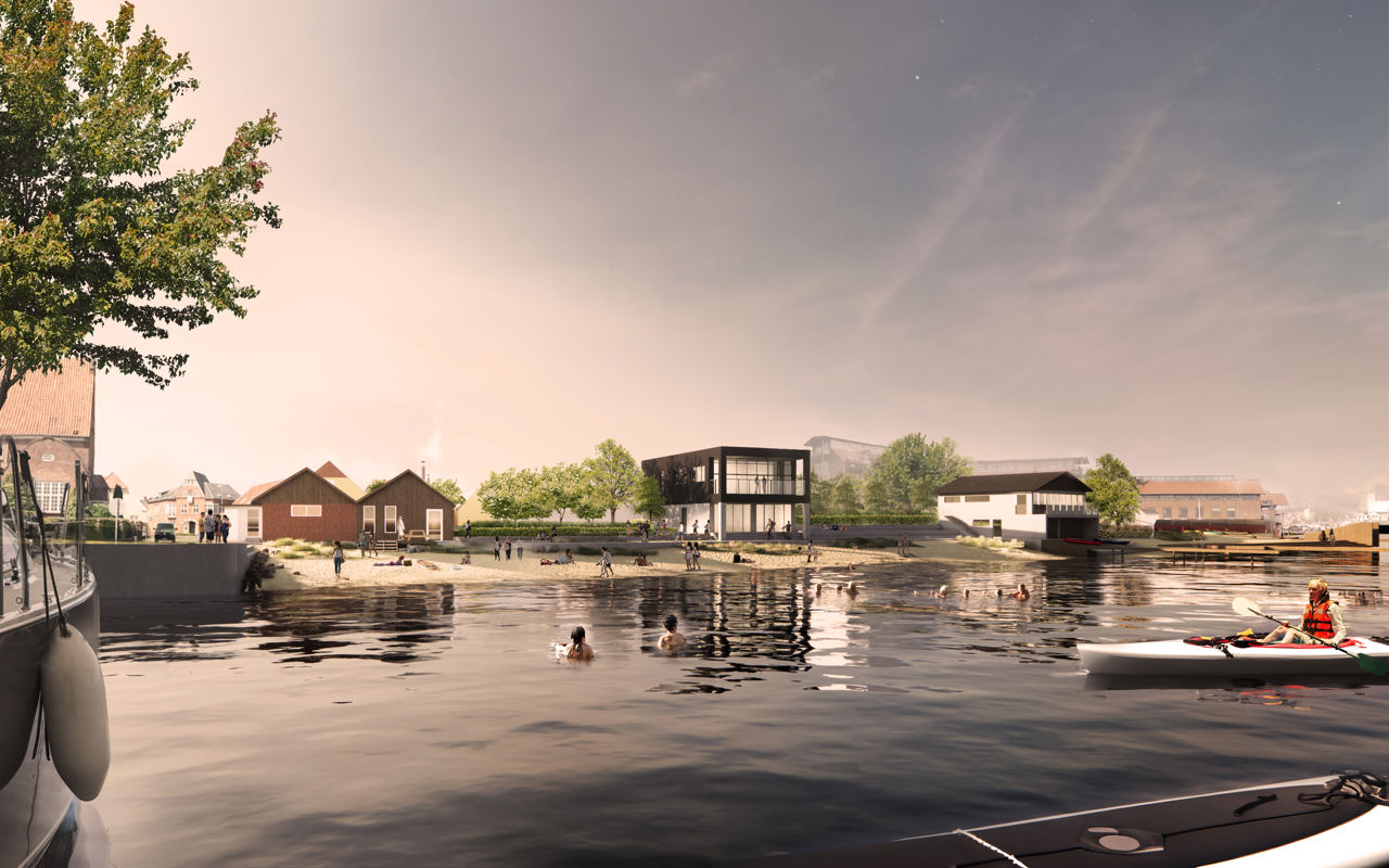 Visualisering af Den Lille Stand med aktiviteter i vandet