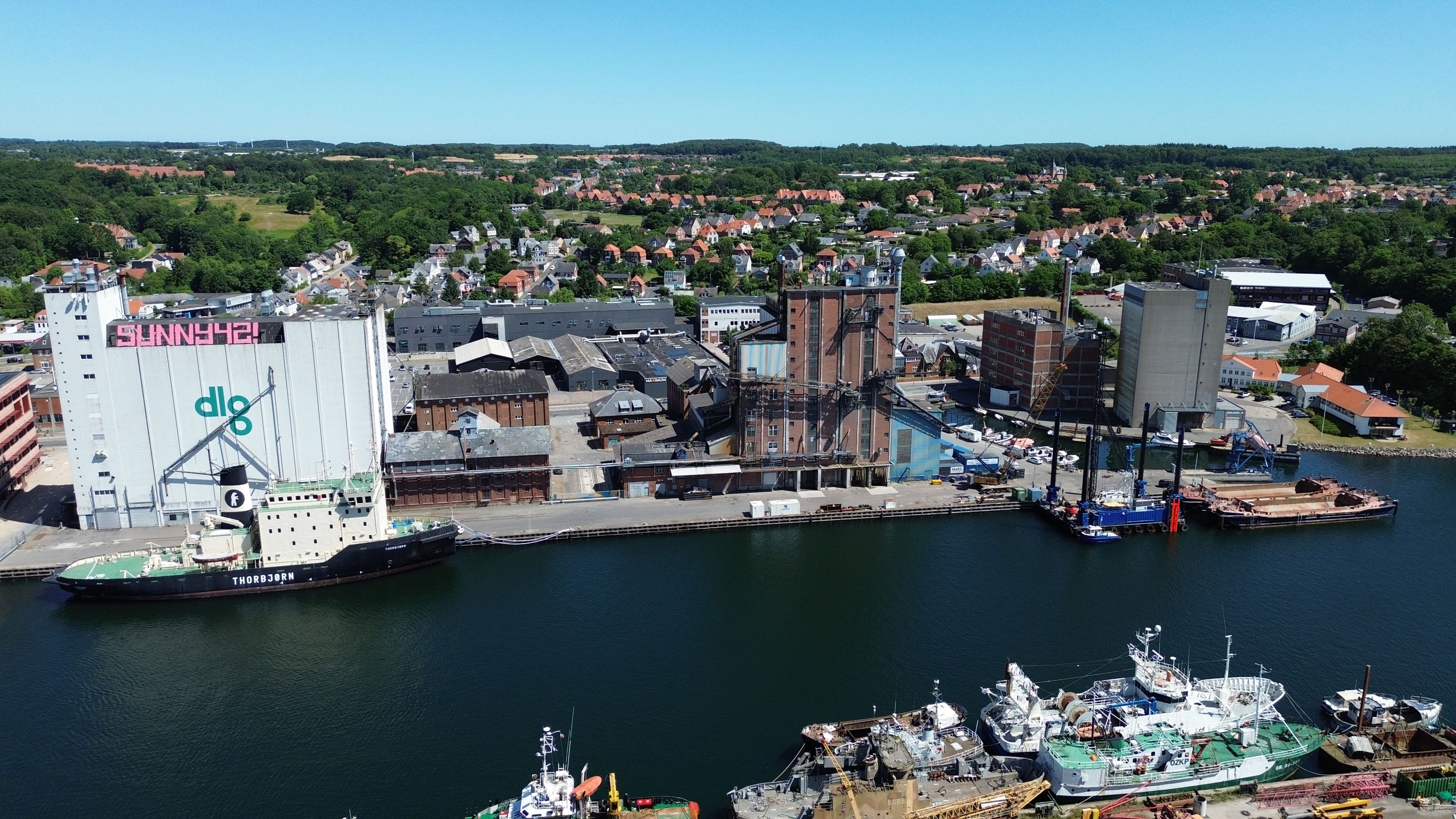Dronefoto af siloerne på Østre Kaj