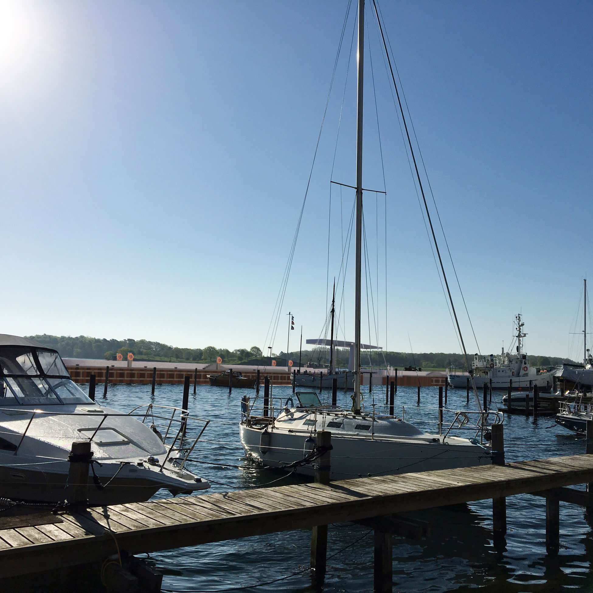 Visualisering af højvandsbeskyttelsen set fra Baagøe og Riber.