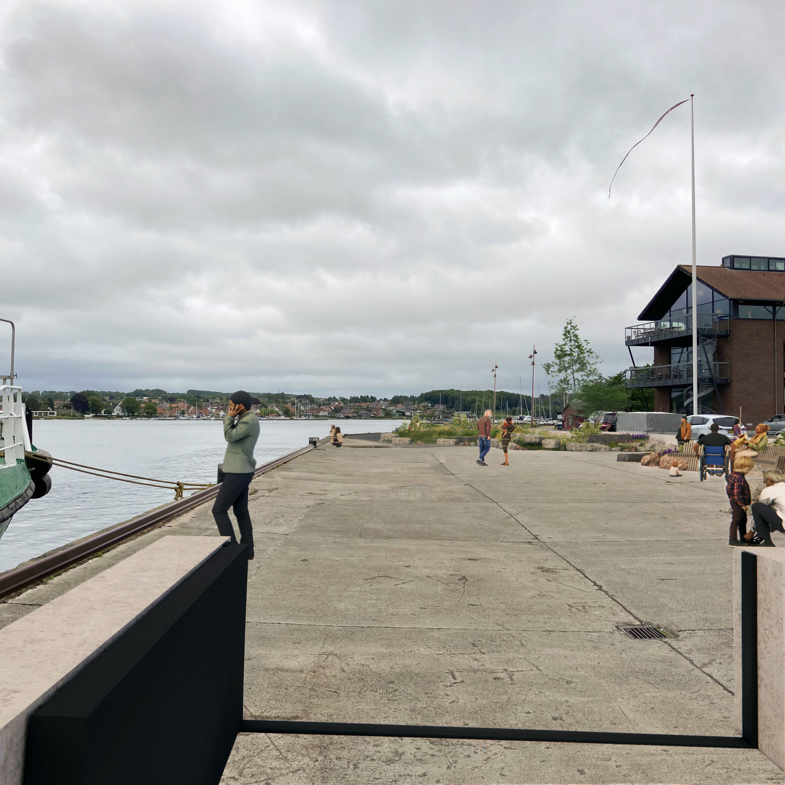 Visualisering af den sydlige del af Gasværkskajen.