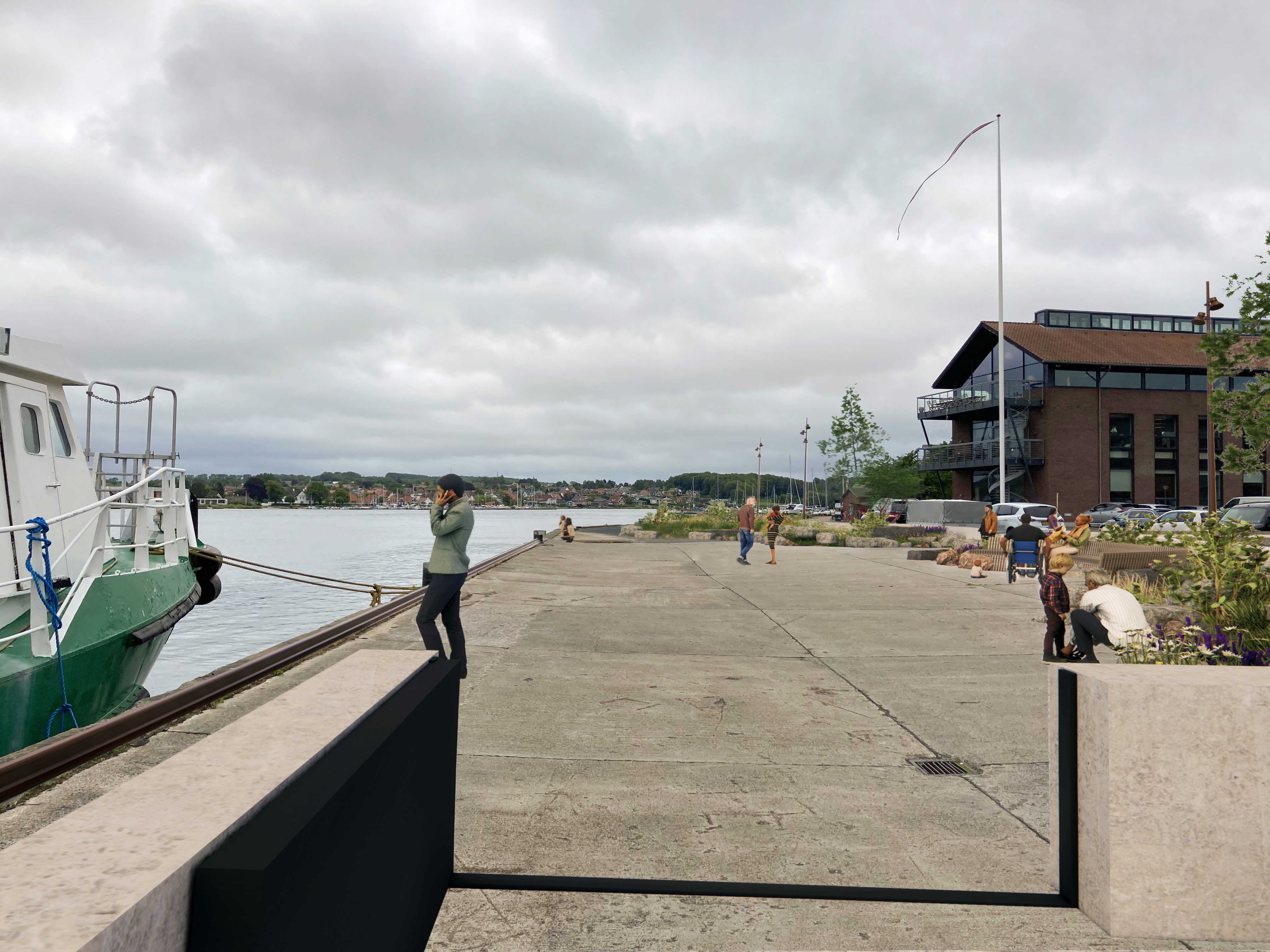 Visualisering af den sydlige del af Gasværkskajen.