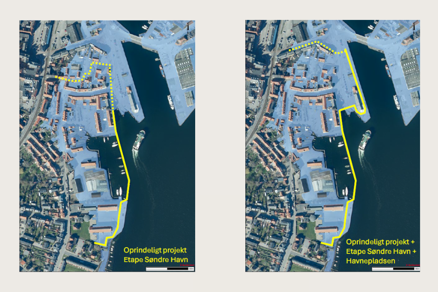 Det oprindelige projekt og det nye projekt.