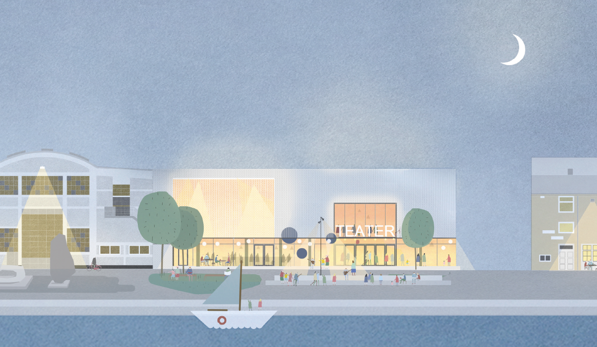 Visualisering af Stålhallen Teater