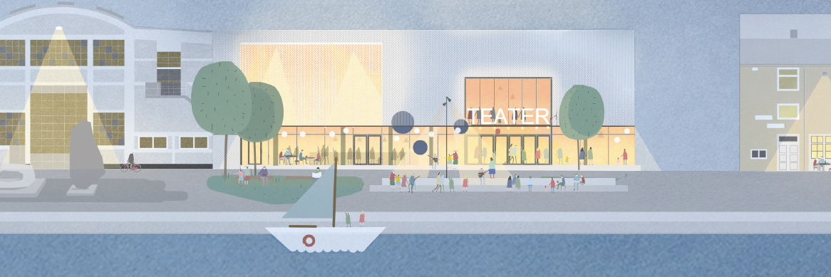 Visualisering af Stålhallen Teater