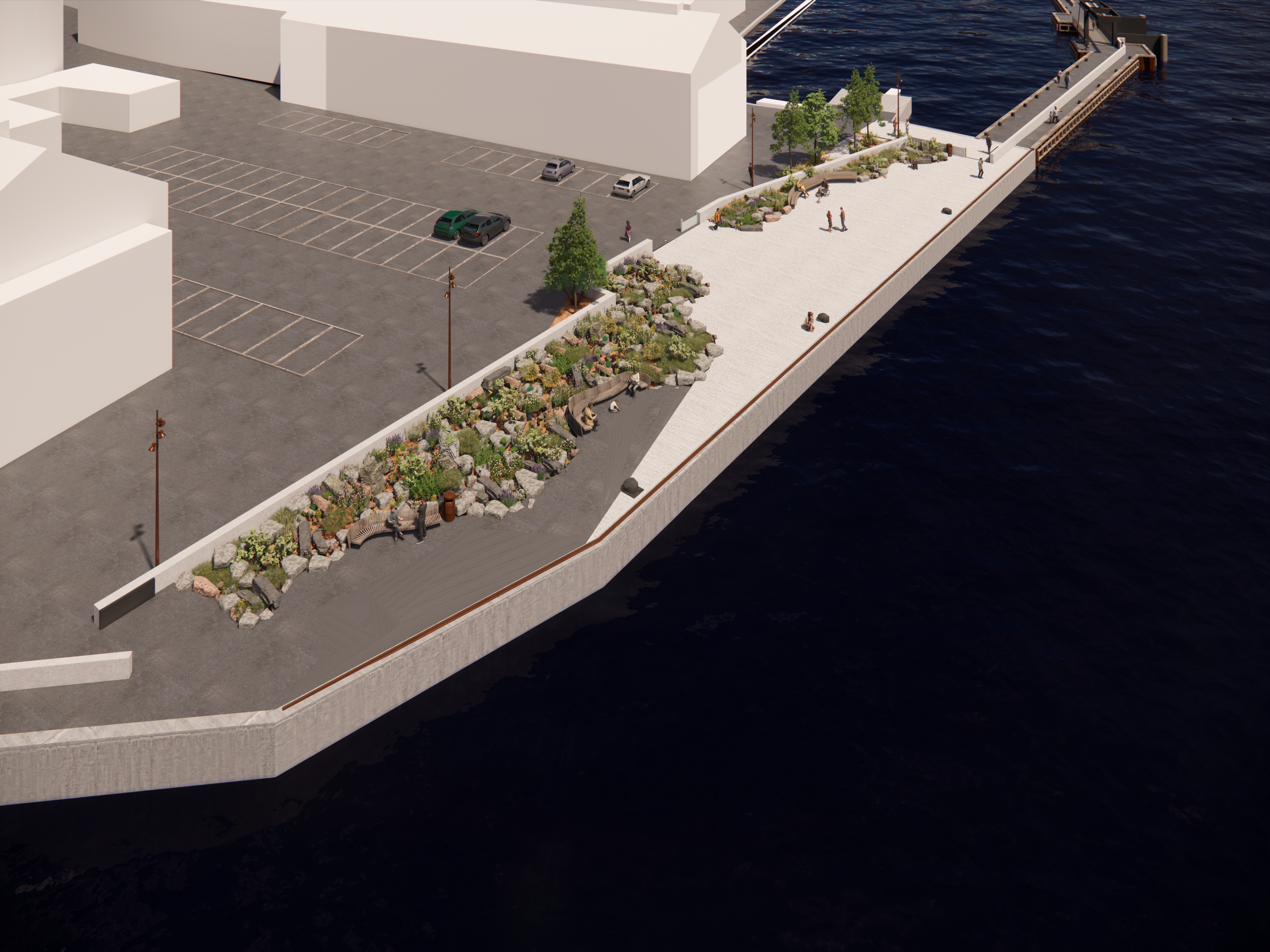 Visualisering af gasværkskajen.