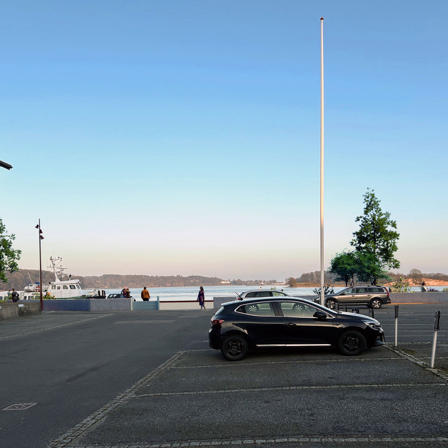 Visualisering af parkering ved Gasværkskajen.