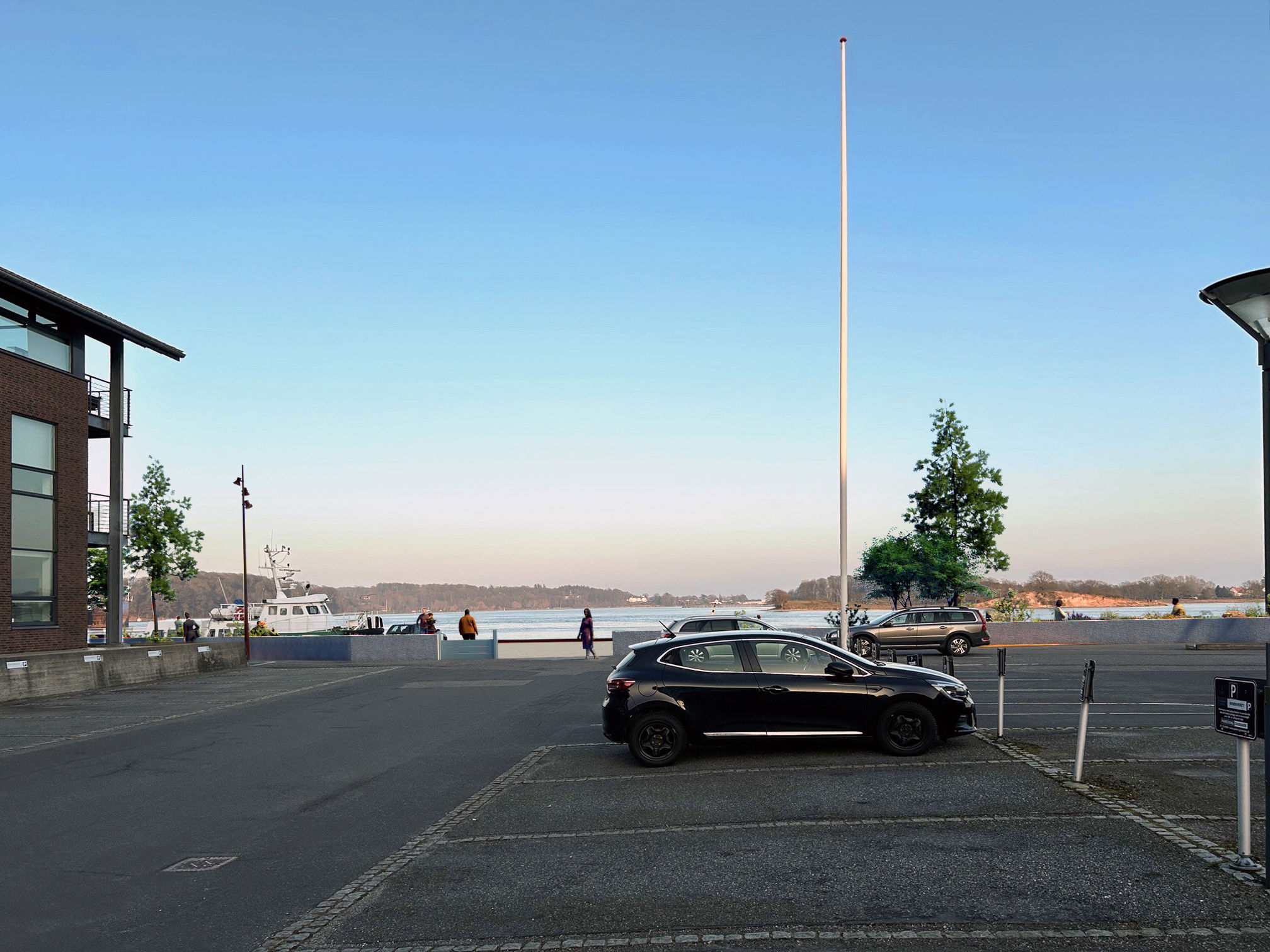 Visualisering af parkering ved Gasværkskajen.